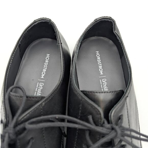 Nordstrom Elliott Cap Toe Lace-Up Derby Shoes Men's Black Size 12M EU45 - Picture 3 of 11